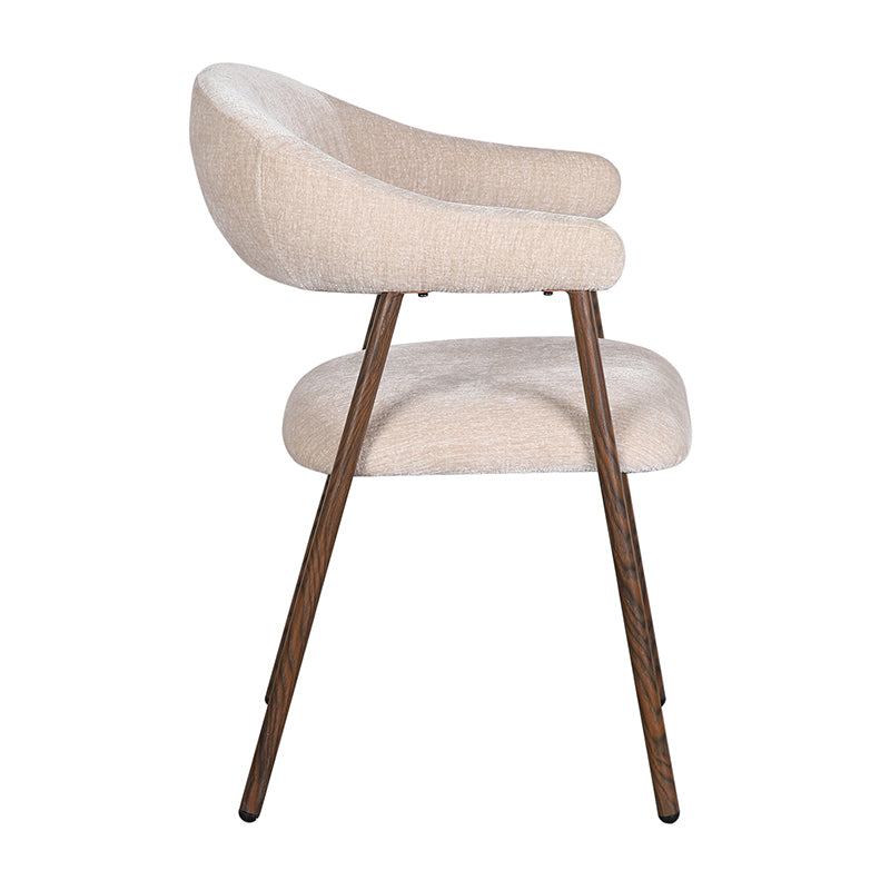 Japandi Eetkamerstoel 2 stuks - Walnut Beige