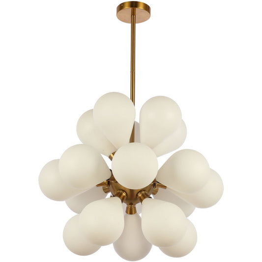 Hanglamp Snow Gold Frosted White Glass.