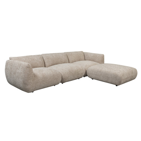 Sofa Serenity 4 zitsbank + Lounge - Latte
