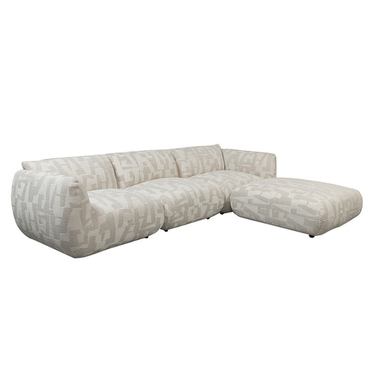 Sofa Serenity 4 zitsbank + Lounge - Sand Maze