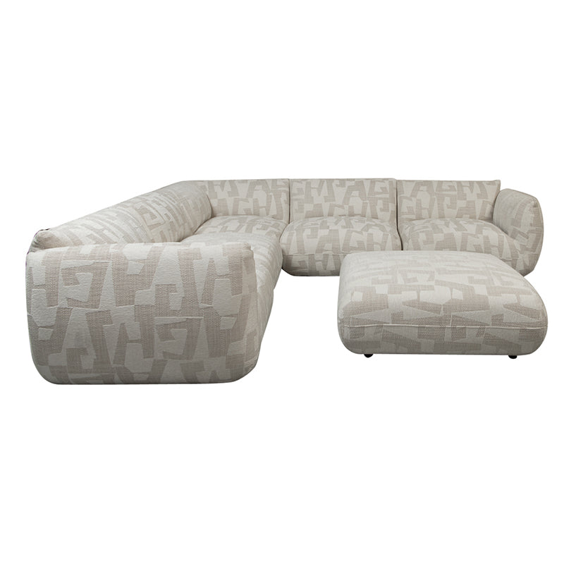 Sofa Serenity 6 zitshoekbank + Ottoman - Sand Maze