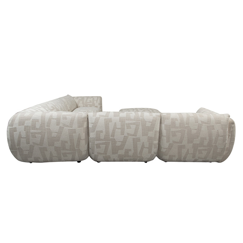 Sofa Serenity 6 zitshoekbank + Ottoman - Sand Maze