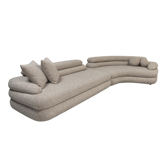 Sofa Wave 6 zitsbank - Sand Boucle