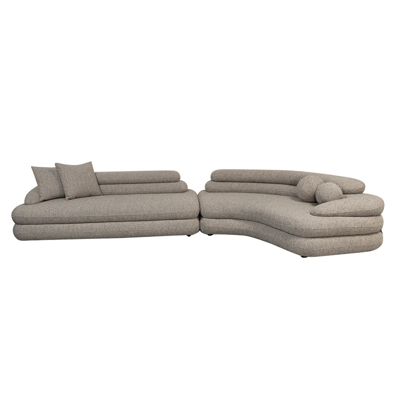 Sofa Wave 6 zitsbank - Sand Boucle