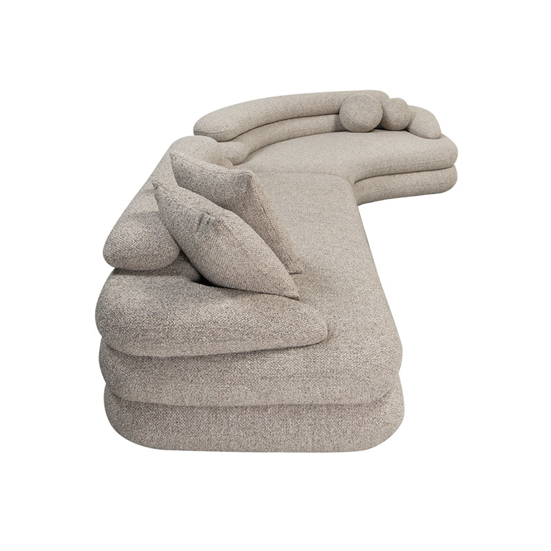Sofa Wave 6 zitsbank - Sand Boucle