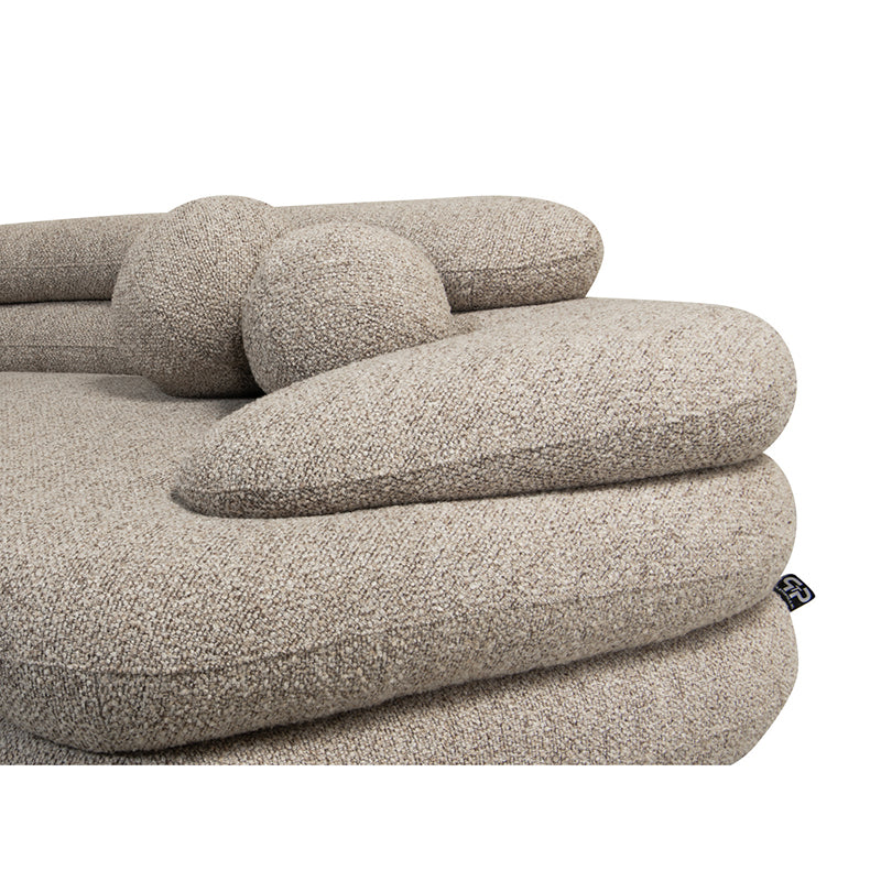 Sofa Wave 6 zitsbank - Sand Boucle