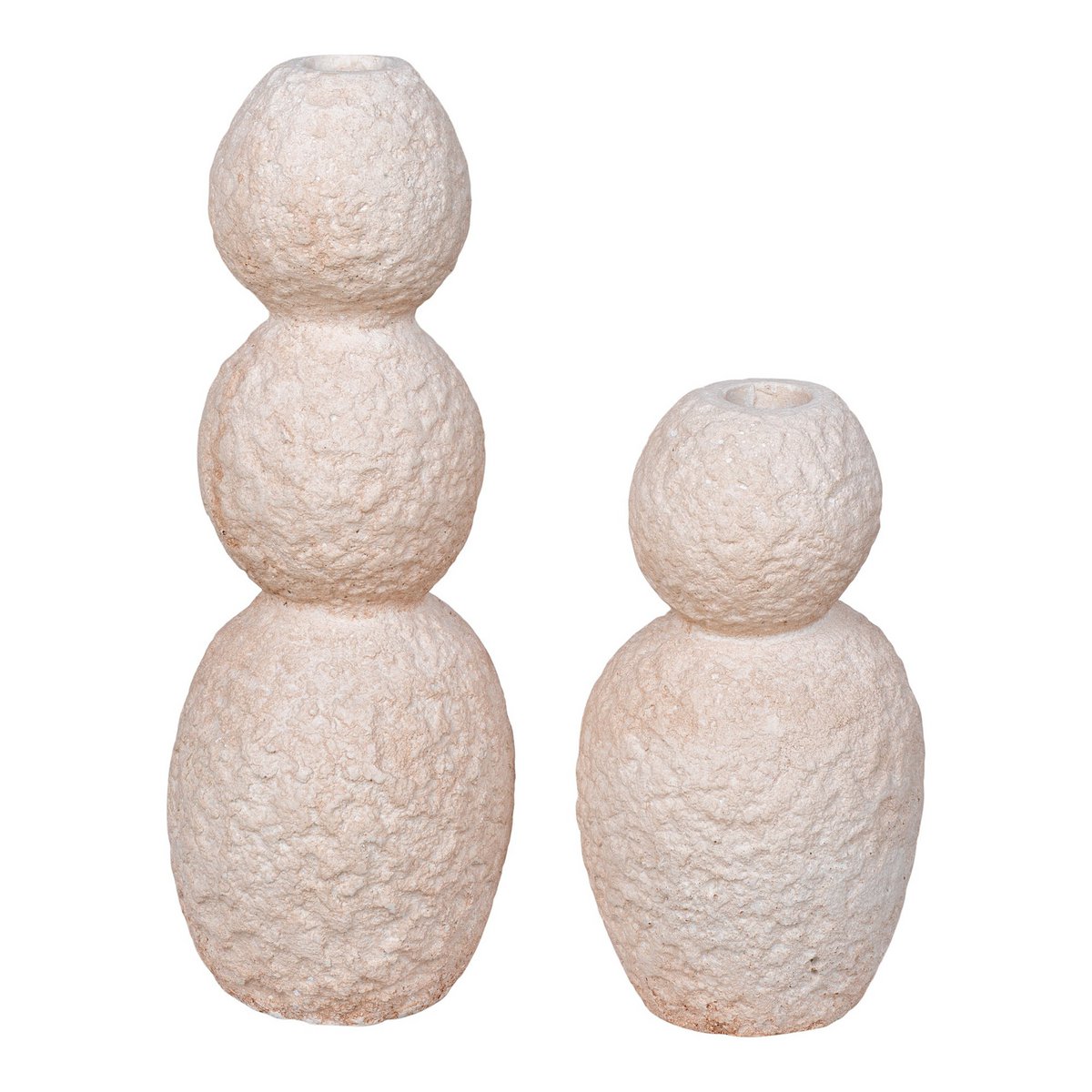 Set van 2 Kaarsenhouders Naturel