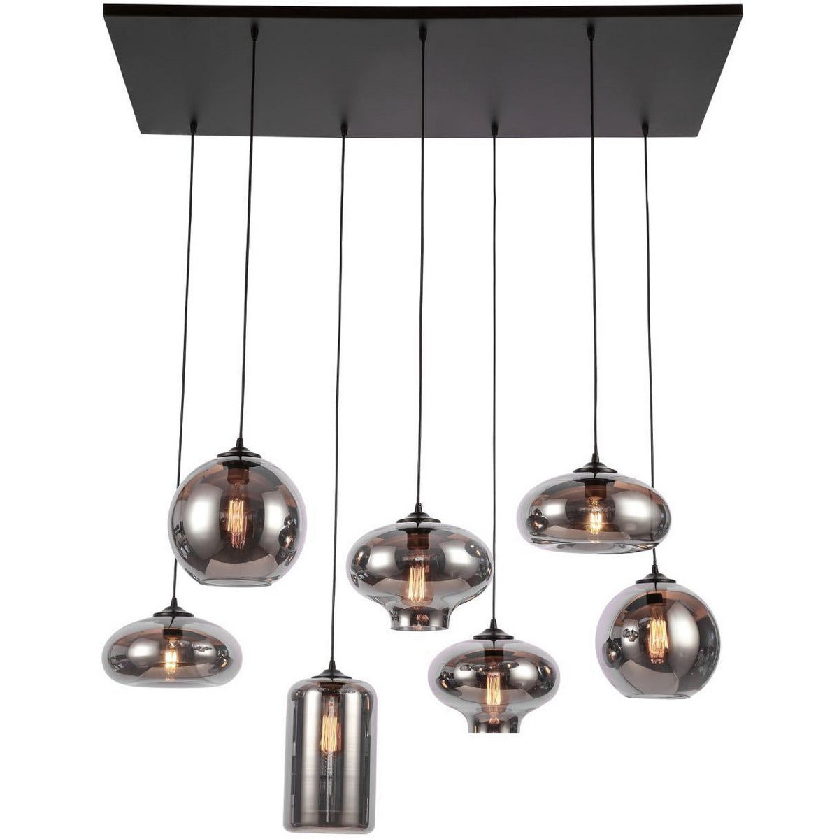 Hanglamp Smoked Glass 7-Licht